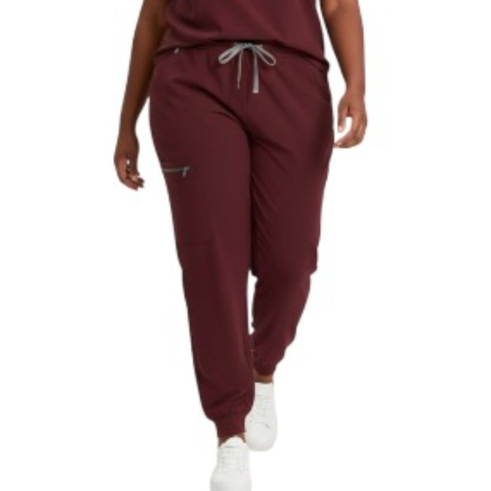 FIGS XL Zamora Jogger Medical Nurse Doctor Scrub Jogger Bottoms in Burgundy